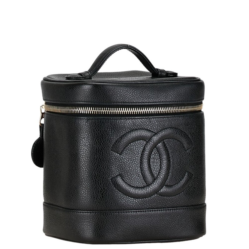 CHANEL Black Caviar Leather Logo Vanity Bag - Picture 2 of 10